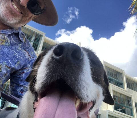 Photo of Matt with rescue dog